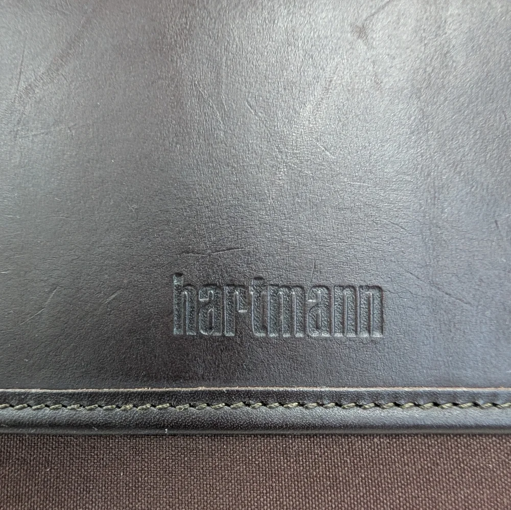 Vintage Hartmann Brown Leather Briefcase Laptop Bag Carry On